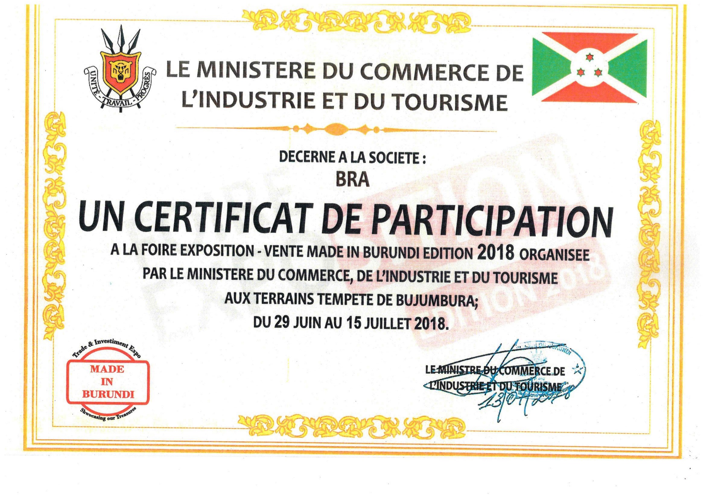 Certificates of Achievement